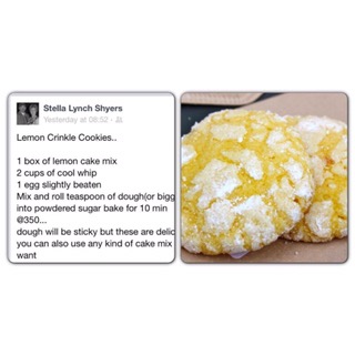 Holiday Recipe~Lemon Crinkle Cookies 